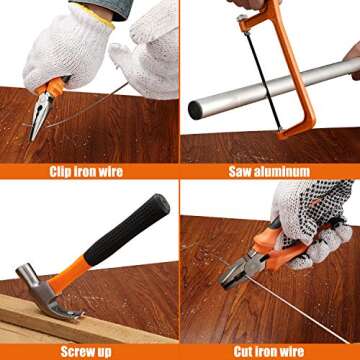 jar-owl 60-Piece Tool Set with Drill, Power Tool Set with 16.8V Lithium Cordless Drill Driver for Home Repair Tool Kit