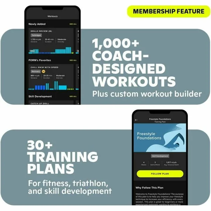 FORM Smart Swim Goggles with Free Membership & Tracker