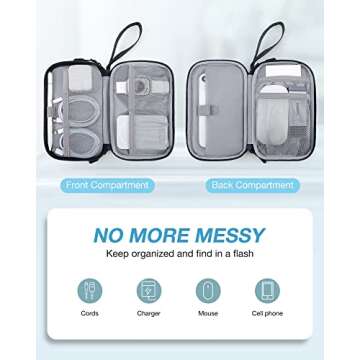 BAGSMART Cord Organizer Travel Cable Organizer Bag Tech Electronic Organizer Travel Case, Travel Essentials for Charger, Cable, Phone, Flash drive, Double Layer-Black