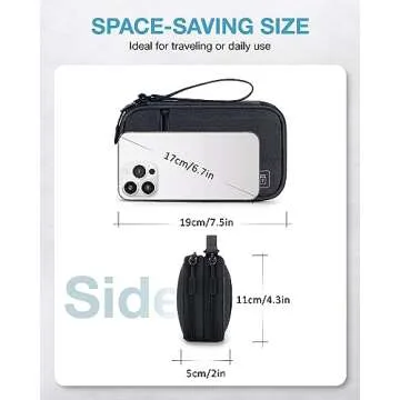 BAGSMART Cord Organizer Travel Cable Organizer Bag Tech Electronic Organizer Travel Case, Travel Essentials for Charger, Cable, Phone, Flash drive, Double Layer-Black