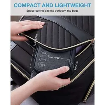 BAGSMART Cord Organizer Travel Cable Organizer Bag Tech Electronic Organizer Travel Case, Travel Essentials for Charger, Cable, Phone, Flash drive, Double Layer-Black