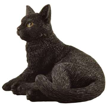 JFSM INC. 3" Black Cat Lounging Hand Painted Figurine - Gifts for Cat Lovers, Cat Lover Gifts for Wo...