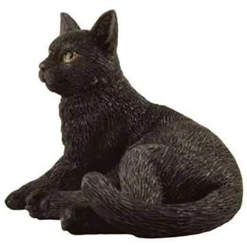 JFSM INC. 3" Black Cat Lounging Hand Painted Figurine - Gifts for Cat Lovers, Cat Lover Gifts for Wo...