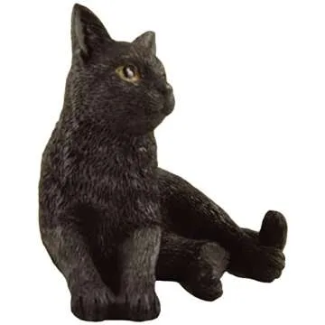 JFSM INC. 3" Black Cat Lounging Hand Painted Figurine - Gifts for Cat Lovers, Cat Lover Gifts for Women, Cat Lover Gifts for Men, Cat Decor for Cat Lovers, Home Decor for Cat Lovers