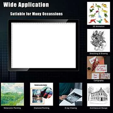 A4 Wireless Battery Powered Light Pad, TOHETO Tracing Light Box Dimmable Brightness Rechargeable LED Light Board Portable Cordless Copy Board for Artist Drawing Sketching X-ray Viewing