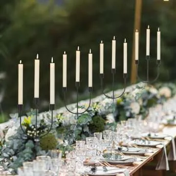 Sziqiqi Modern Candlestick Candle Holders - Matte Black Candelabra for Halloween Tabletop Taper Candlesticks Decor for Home Decorative Candle Stick Holder for Thanksgiving Formal Events Dining Room