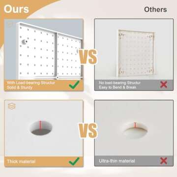 FZK Peg Board Kit with 36 Pegboard Accessories for Easy Organization