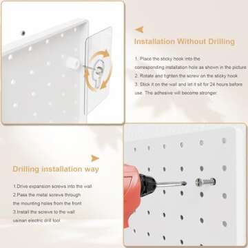 FZK Peg Board Kit with 36 Pegboard Accessories for Easy Organization