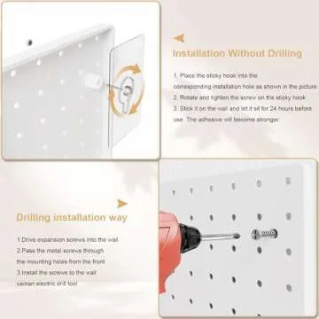 FZK Peg Board Kit with 36 Pegboard Accessories for Easy Organization