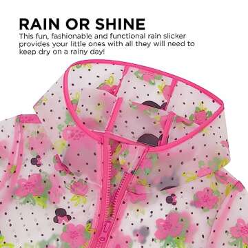 ABG Accessories Girls Rain Coat For Kids - Disney Minnie Mouse Toddler Raincoat For Kids 6-7 Years - Kids Rain Poncho