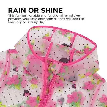 ABG Accessories Girls Rain Coat For Kids - Disney Minnie Mouse Toddler Raincoat For Kids 6-7 Years - Kids Rain Poncho