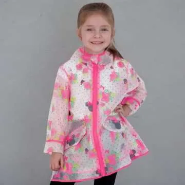 ABG Accessories Girls Rain Coat For Kids - Disney Minnie Mouse Toddler Raincoat For Kids 6-7 Years - Kids Rain Poncho