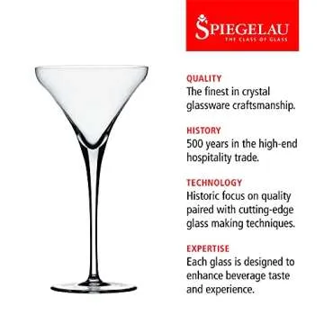 Spiegelau Willsberger Martini Glasses Set of 4 - European-Made Crystal, Modern Cocktail Glasses, Dishwasher Safe, Professional Quality Cocktail Glass Gift Set - 9.2 oz