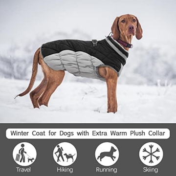 Reflective Warm Dog Coat with Built-in Harness
