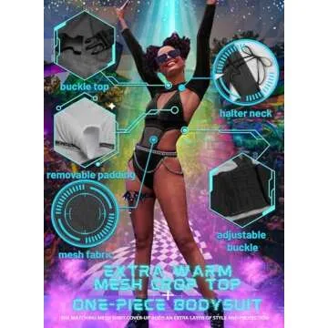 Stylish Neon Bodysuit Set for Festivals and Raves