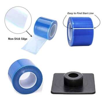 Beoncall Blue Barrier Film Roll (1200 Sheets) Adhesive Tape for Dental, Tattoo, Makeup - Polyethylen...
