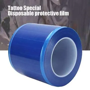 Beoncall Blue Barrier Film Roll (1200 Sheets) Adhesive Tape for Dental, Tattoo, Makeup - Polyethylene, 4'' x 6''