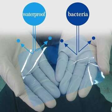 Beoncall Blue Barrier Film Roll (1200 Sheets) Adhesive Tape for Dental, Tattoo, Makeup - Polyethylene, 4'' x 6''