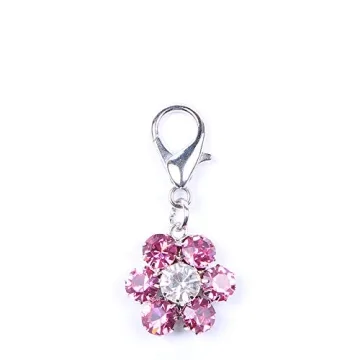 Bling Rhinestones Flower Charm for Pet Collars and Necklaces