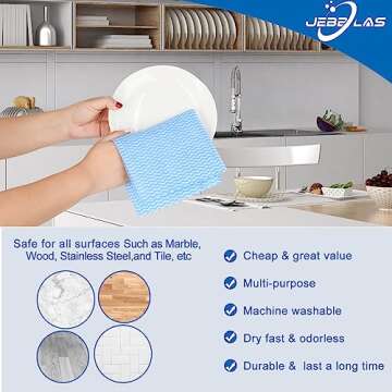Eco-Friendly Reusable JEBBLAS Cleaning Towels 60 Sheets