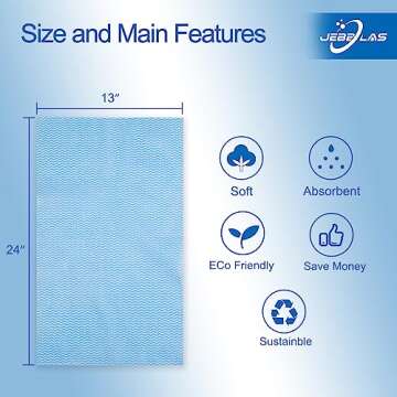 Eco-Friendly Reusable JEBBLAS Cleaning Towels 60 Sheets