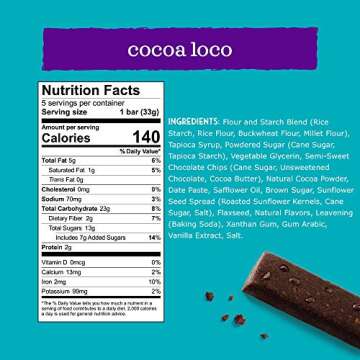 Enjoy Life Cocoa Loco Chewy Bars, Nut, Soy, Dairy, Gluten Free, Non GMO, 6 Boxes (30 Bars Total)