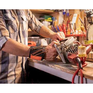 MagBand Magnetic Wristband for Holding Screws, Nails and Drilling Bits - 10 Strong Magnets - Men & Women's Tool Bracelet - Gift Ideas for Dad Husband Handyman or Handy Woman