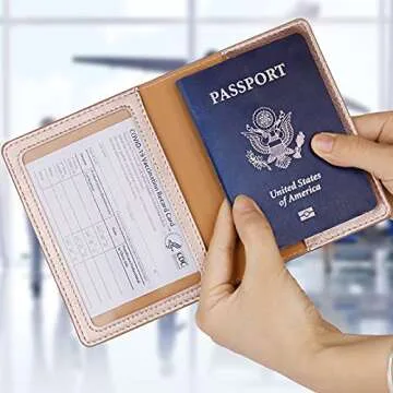 TIGARI Passport Holder for Travel, Slim Passport Cover for Women Men, Leather Passport Case Protector with Waterproof Slot, Family Vacation Plane Cruise Travel Essentials