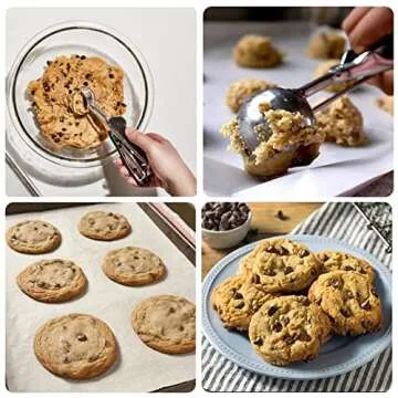 Cookie Scoop, Ice Cream Scoop, Medium Cookie Scoops for Baking, 18/8 Stainless Steel Cookie Scooper for Baking, Ice Cream Scooper with Trigger Release, Cookie Dough Scoop with Non-slip Grip (M)……