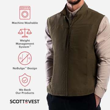 SCOTTeVEST RFID Vest for Men - 26 Hidden Pockets - Water Repellent for Travel & More (Black, Large)