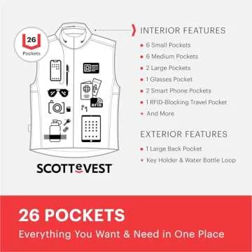 SCOTTeVEST RFID Travel Vest with 26 Pockets for Men