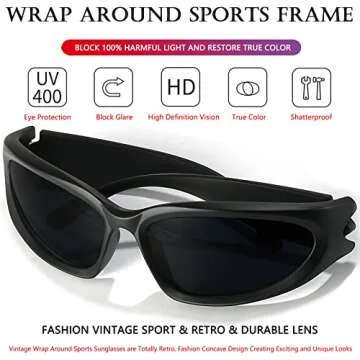 Stylish AIEYEZO Wrap Around Sunglasses for All Outdoor Fun
