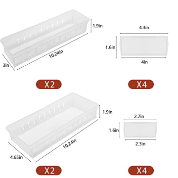 MineSign 4 Pcs Desk Drawer Organizer for Office and Home
