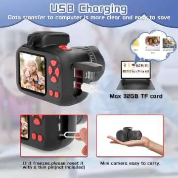 Temodu Kids Camera - Fun Gifts for Ages 3 to 12 Year Olds