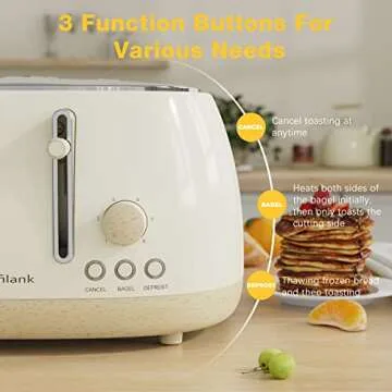 Anfilank 4 Slice Retro Toaster with Extra Wide Slots and Functions