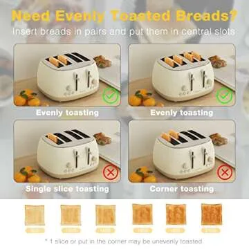 Anfilank 4 Slice Retro Toaster with Extra Wide Slots and Functions