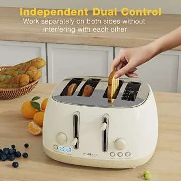 Anfilank 4 Slice Retro Toaster with Extra Wide Slots and Functions