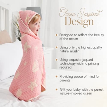 Ultra-Soft Muslin Hooded Towel for Babies & Toddlers