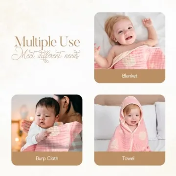 Ultra-Soft Muslin Hooded Towel for Babies & Toddlers