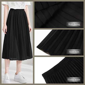 Basoteeuo Black Pleated Skirt for Women - Chic Comfort