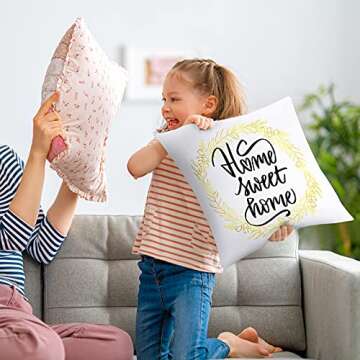 Aneco 12 Pack Sublimation Pillow Cases White Cushion Covers Blanks Pillow Covers Heat Transfer Pillow Covers Polyester Peach Skin Throw Pillow Covers (15.7 x 15.7 inches)