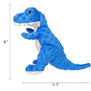 DODODOLA Dog Toys Dinosaur Dog Toy Blue Stuffed Animals Chew Toy Plush Squeaky Dog Birthday Toys for Small Large Big Dogs
