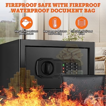 Mitlvge 0.5 Cu ft Fireproof Home Safe for Ultimate Security