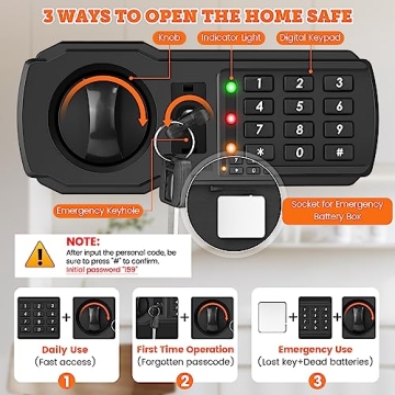 Mitlvge 0.5 Cu ft Fireproof Home Safe for Ultimate Security