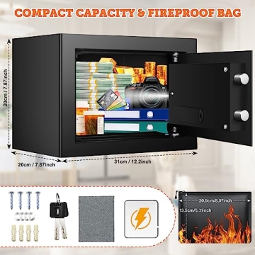 Mitlvge 0.5 Cu ft Fireproof Home Safe for Ultimate Security