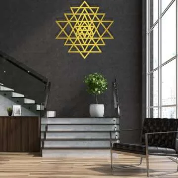 Metal Wall Art, Sacred Geometry Mandala, Interior Decor, Home Decor Wall Hanging, Home Decor Wall Art, Mural Decoration (Silver, 90×90 cm/35 ×35 in)