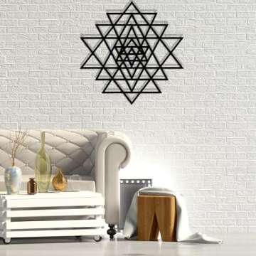 Metal Wall Art, Sacred Geometry Mandala, Interior Decor, Home Decor Wall Hanging, Home Decor Wall Art, Mural Decoration (Silver, 90×90 cm/35 ×35 in)