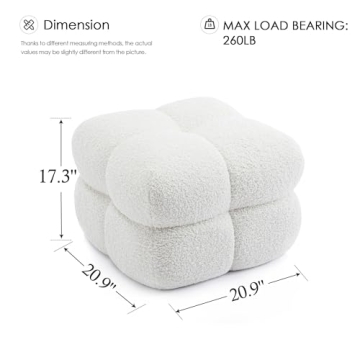 Zesthouse Modern Sherpa Ottoman for Living Room Furniture