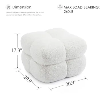 Zesthouse Modern Sherpa Ottoman for Living Room Furniture