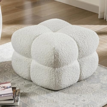 Zesthouse Modern Sherpa Ottoman for Living Room Furniture